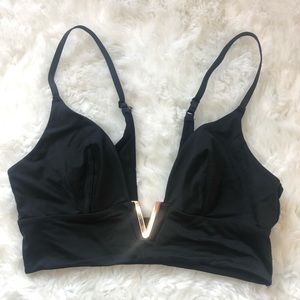 Victoria’s Secret Bralette Black Gold V Detail Plunge